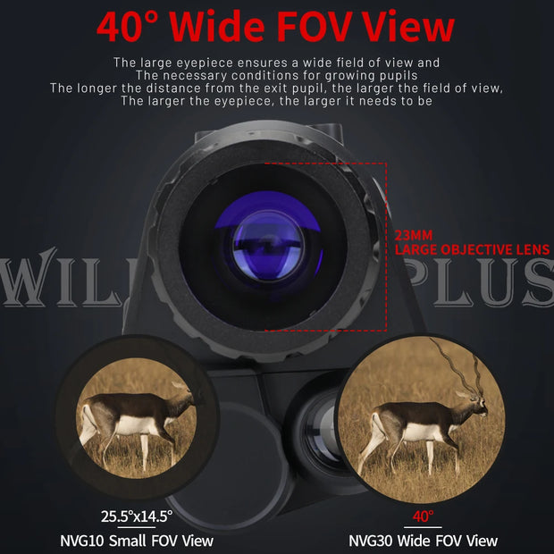 NVG30 Helmet Night Vision Monocular Scope Wide View 40° 940nm 1080P HD Infrared Digital Binoculars IP67 Hunting Telescope