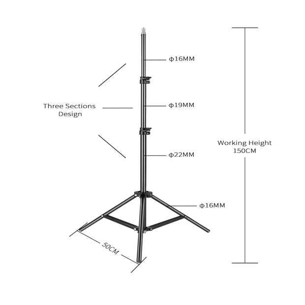 200cm Photography Tripod Light Stands With 1/4 Screw Head Adjustable Light Stand Photo Tripod For Phone Ring Light Photo Studio