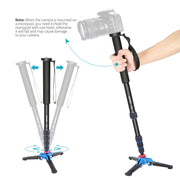 Neewer Extendable Camera Monopod with Removable Foldable Tripod Support Base Aluminum Alloy for Canon Nikon Sony DSLR Cameras