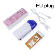 3 In 1 Roller Waxing Kit Depilatory Wax Warmer Strips For Hair Removal With Epilator Machine Cartridge Heater Waxing Paper Set