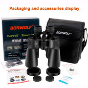 BORWOLF 12-36X60 Binoculars Telescope HD Light Night Vision Bak4 Prism Professional Zoom Powerful for Hunting Bird Watching