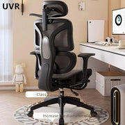 UVR Professional Computer Gaming Chair Ergonomic Backrest Chair Sedentary Comfortable Recliner with Footrest Mesh Office Chair