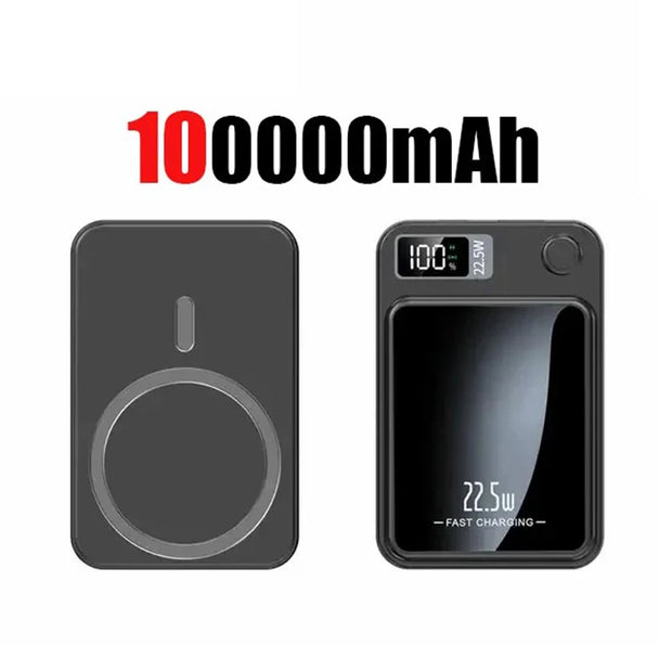 100000mAh Wireless Magnetic Power Bank Super Fast Charging Portable External Battery PowerBank Adapter For iPhone Huawei Samsung