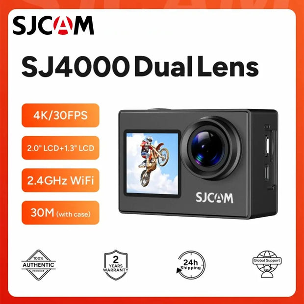 SJCAM SJ4000 Dual Screen 4K Action Camera 30M Waterproof Anti-Shake HD Sports Video Action Cameras Motorcycle Bicycle Helmet