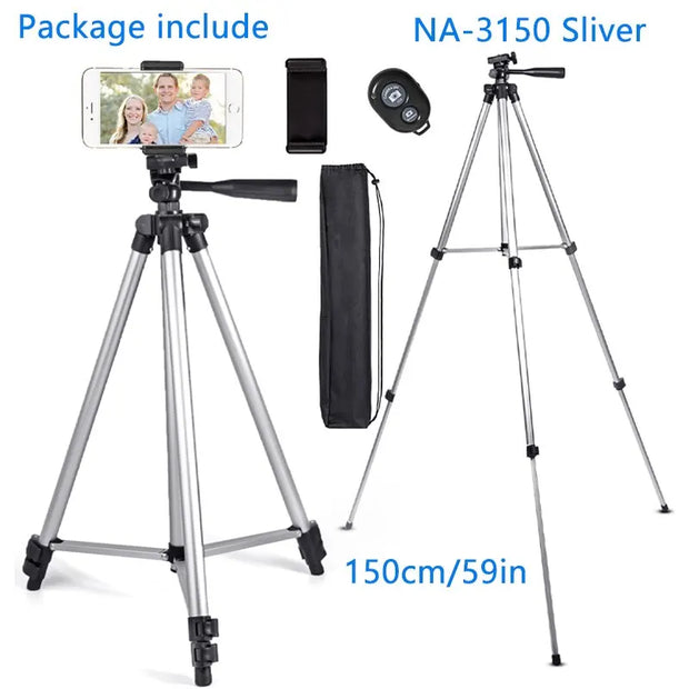 Nagnahz Tripod for Phone 150cm Video Recording Phone Tripod Stand with Bluetooth Remote Universal Camera Phone Photography Stand