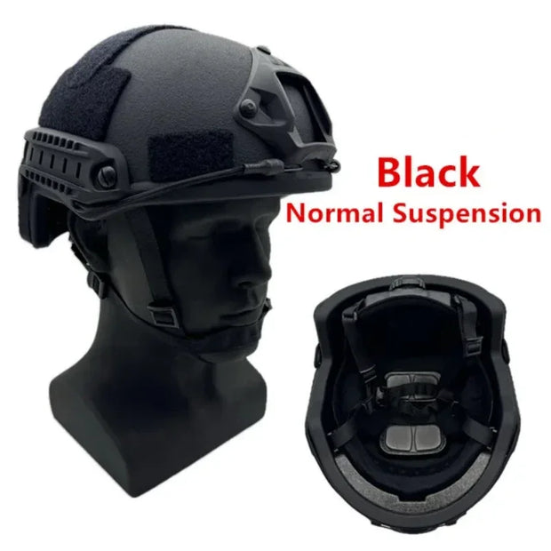 ACH Kevlar Tactical Ballistic Helmet High Cut NIJ IIIA Safety Bulletproof Helmet with Fast Wendy's Suspension Pad for Protection