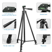 Nagnahz Tripod for Phone 150cm Video Recording Phone Tripod Stand with Bluetooth Remote Universal Camera Phone Photography Stand