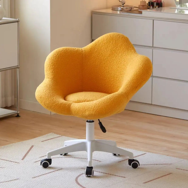 Formwell Home Office Chair with Mid-Back Upholstered Modern Tufted Computer Task Chair Swivel Height Adjustable lambswool