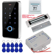 Outdoor IP68 Waterproof Access Control System Biometrics Fingerprint RFID Keypad K80 3A Power Supply Door Exit Button