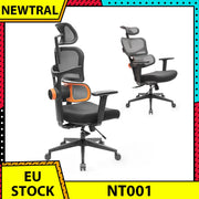 NEWTRAL NT001 Ergonomic Chair Adaptive Lower Back Support 3 Recline Angle Adjustable Backrest Armrest Headrest Nylon Base