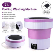 7L Small Folding Washing Machine Portable Washing Machine Automatic Modes Laundry Clothes Laundry Bucket Washing Machine