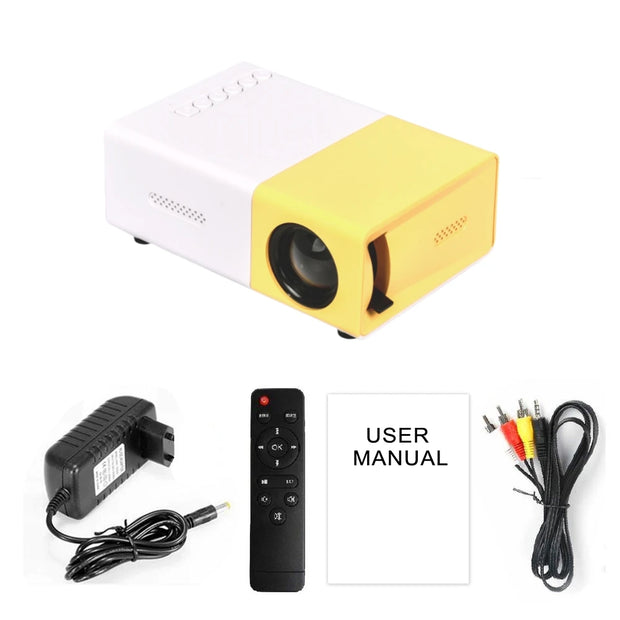 Salange J9Pro Mini Projector LED Home Media Player Audio Portable Proyectors 480x360 Pixels Supports 1080P HDMI USB Video Beamer