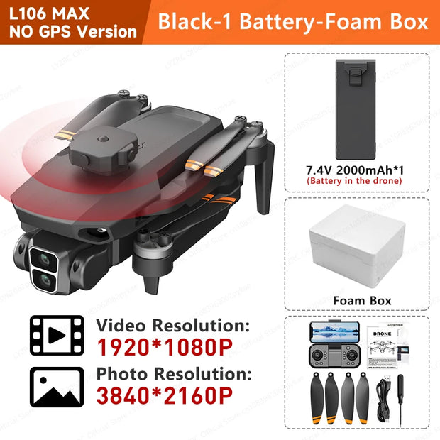 LYZRC L106 / L106MAX HD Dual Camera Switching Brushless Motor RC Drone Foldable Mini Wifi 2.4GHz 360° Intelligent OAS Helicopter