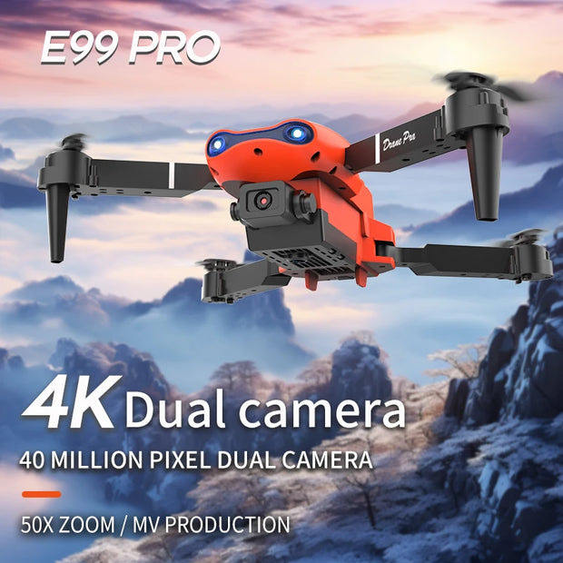 New MINI E99Pro RC Drone 4K Professinal With Wide Angle Dual HD Camera Foldable RC Helicopter 5G WIFI FPV Height Hold Apron Sell