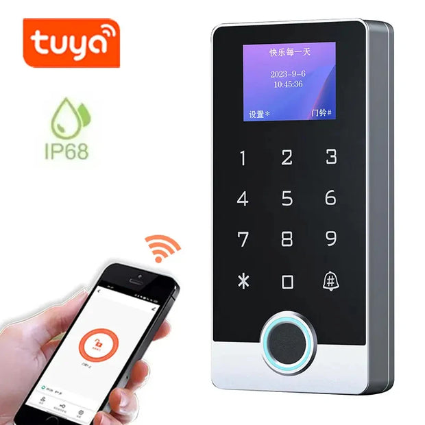 Metal IP68 Waterproof Tuya App RFID Wifi Biometric Fingerprint Touch Keyboard 125Khz Access Control keypad