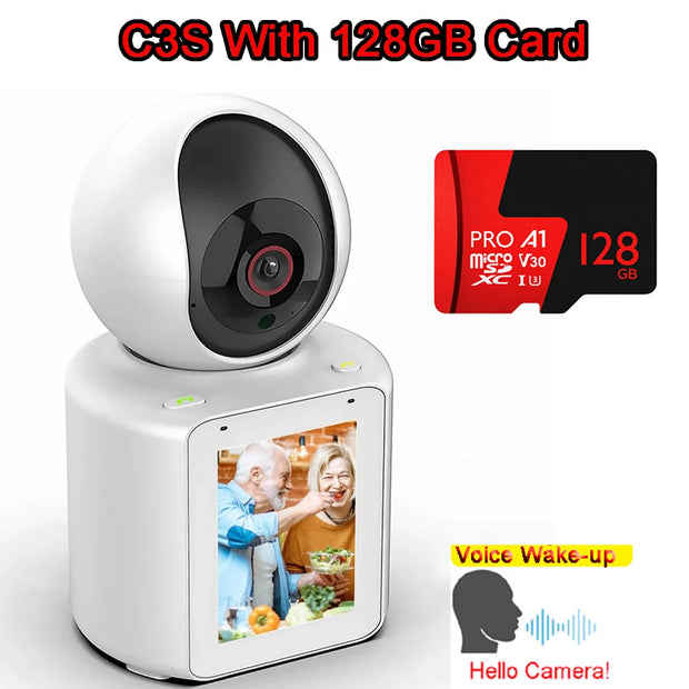 2MP PTZ WIFI Camera AI Tracking Voice Wake-up Video Call With 2.8" Screen Indoor Baby Monitor Security CCTV Surveillance Camera