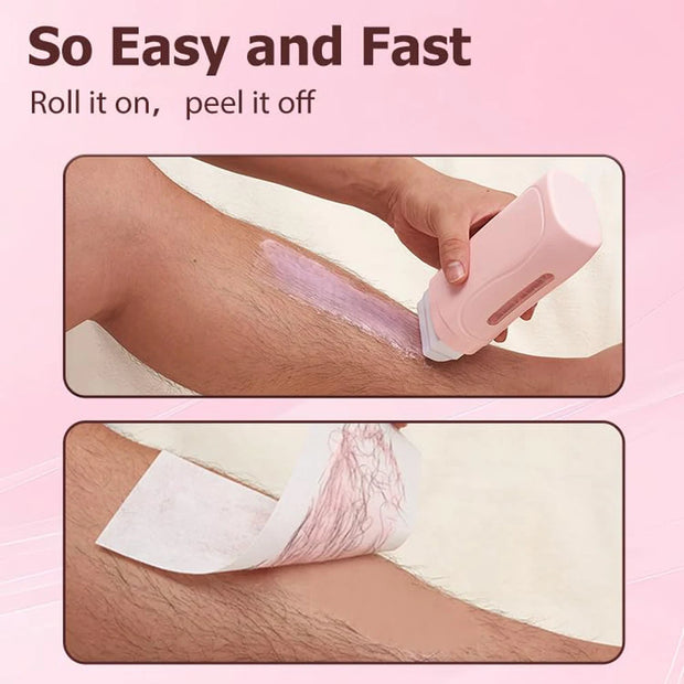 Unisex Roll on Depilatory Wax Cream Hair Removal Roller Wax Heater Waxing Hot Cartridge Warmer Equipment Tool Waxing Kit