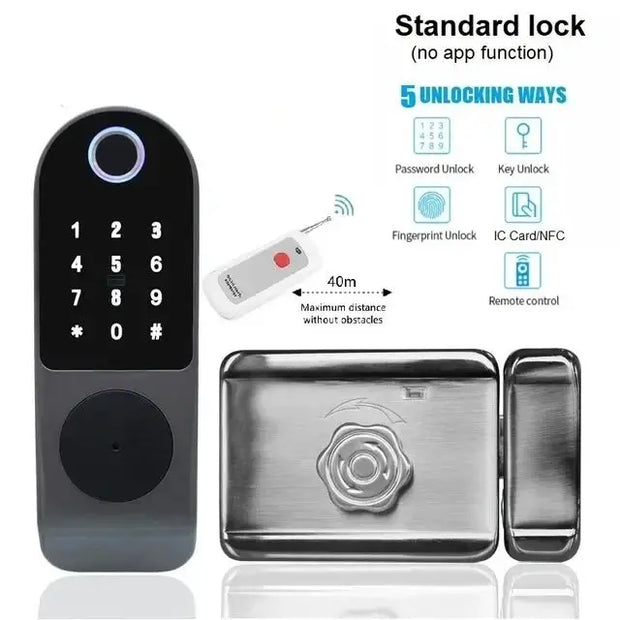 Smart Electronic Fingerprint Lock Waterproof WIFI Tuya APP TT Support Biofingerprint/Password/IC Card/Key/ Remote Control Unlock