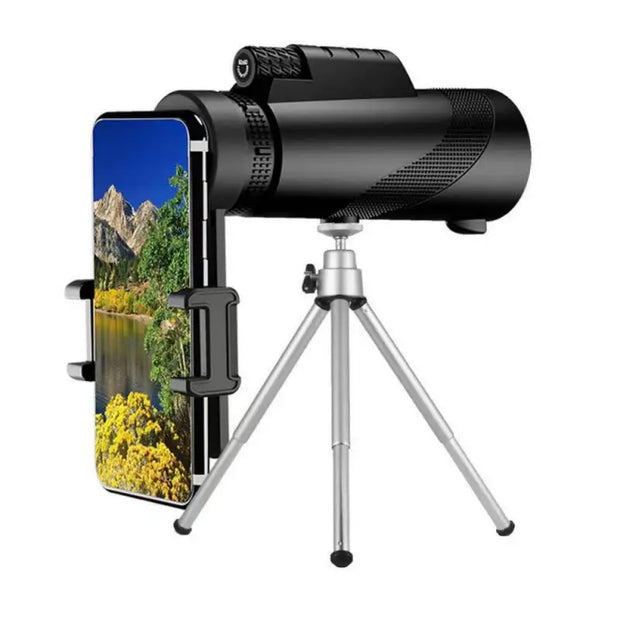 80X100 Powerful Monocular High Definition Zoom Night Vision Telescope Binoculars with SmartPhone Holder for Hunting Camping Tool