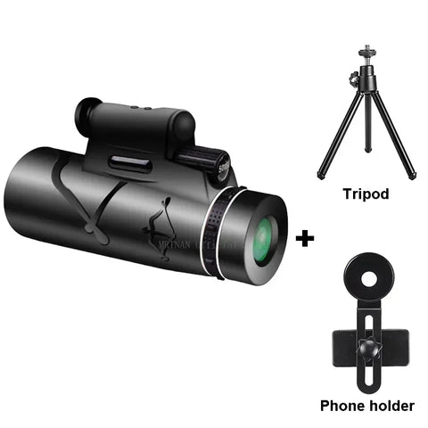 50X60 HD Professional Telescope Monocular Low-light night vision Powerful Binoculars Zoom with Smartphone Hunting Camping