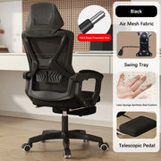 Ergonomic Office Chair with Adjustable Lumbar Support Retractable Footrest Computer Gaming Chair Mesh Office Chair with Wheels