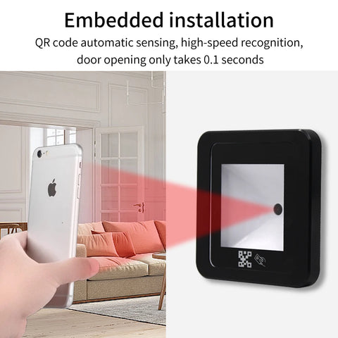 DC 12V RFID Embedded Barcode 2D QR Code Reader Access Control Reader Wegand USB RS232 RS485 Interface QR Scanner 2D Box