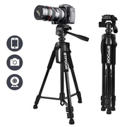 Phone Travel Self Tripod Aluminum Tall 55” 140CM Stand With Quick Plates Mount Pan Head For Canon Nikon DSLR SLR Digital Camera