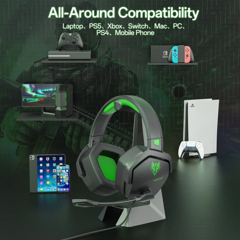 NUBWO N16 Gaming Headset - Noise Canceling Mic, Stereo Sound, and Comfortable Design Gaming Headphones for PS5, PS4, Xbox One