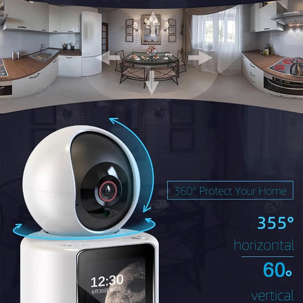 2MP PTZ WIFI Camera AI Tracking Voice Wake-up Video Call With 2.8" Screen Indoor Baby Monitor Security CCTV Surveillance Camera