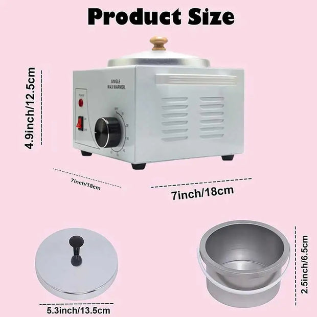 Electric Wax Heater Single Pot Depilatory Wax Warmer Machine Facial Skin Waxing Kit Hair Removal Tool Hand Feet Spa Epilator