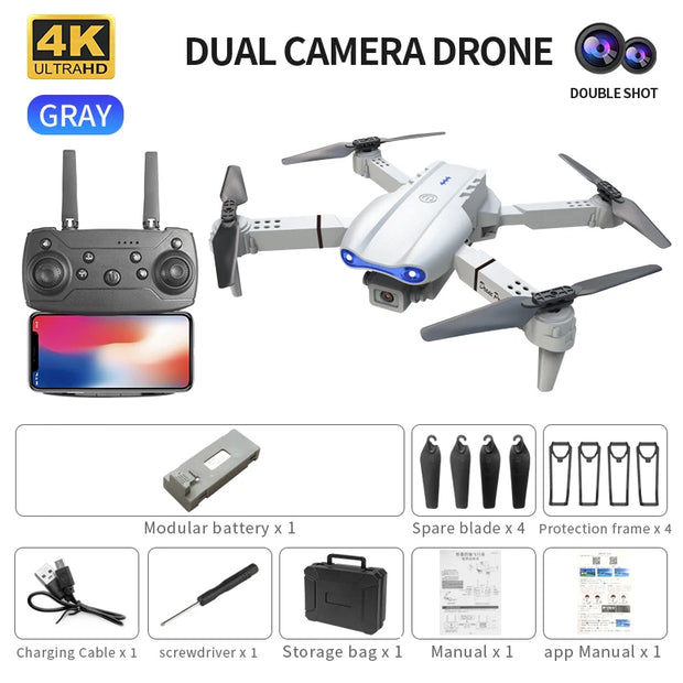 QJ E99 K3 Pro HD 4k Drone Dual Camera High Hold Mode Foldable Mini WIFI Aerial Photography RC Quadcopter Toys Helicopter Dron