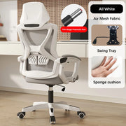 Ergonomic Office Chair with Adjustable Lumbar Support Retractable Footrest Computer Gaming Chair Mesh Office Chair with Wheels