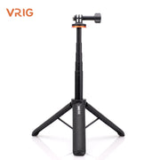 VRIG TP-08 TP-06 Tripod Stand Selfie Stick Aluminum Alloy with 1/4 Inch Screw Cold Shoe Mount 360° Rotatable 1.5kg Load Capacity