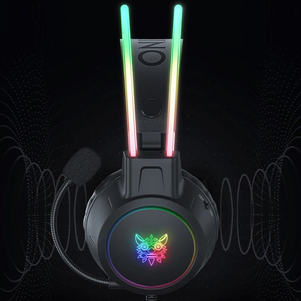 ONIKUMA RGB Gaming Headphones with HD Flexible Mic 3.5mm Gaming Headsets For PC Xbox PS4 PS5 Switch Computer Games