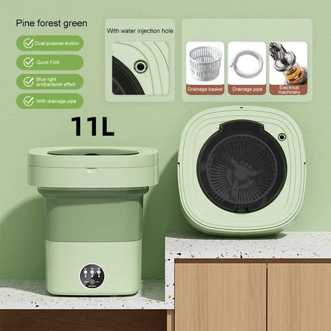 13L Portable Foldable Washing Machine with Spin Dryer for Socks Underwear Panties Washer Home Large Capacity Washing Machine