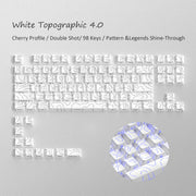 136 Key Black White Side-lit Shine Through Backlit keycaps PBT Double Shot Keycaps OEM Profile for MX Switch Mechanical Keyboard