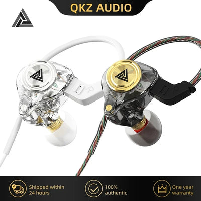 QKZ AK3 FiLe Wired Earphone with Microphone HiFi Music Monitor Bass Headphones Noise Cancelling Headset For Sport Gaming Earbuds