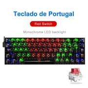 E-YOOSO Z686 USB Mini Slim Mechanical Gaming Wired Keyboard Red Switch 68Keys Russian Brazilian Portuguese for Compute PC Laptop