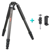 EVUMO ET7C Carbon Fiber Tripod 32.5mm Tube Professional Heavy Duty Tripod 25kg Load Bowl Tripod for Camera Shooting Birdwatching