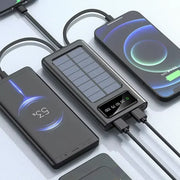 200000mah Solar Power Bank Large Capacity Fast Charging Mobile Power Battery Dual Usb 4 Cables For Iphone Xiaomi Samsung 2025