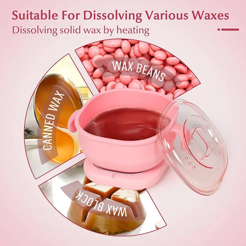 Foldable Wax Heater Hair Removal Wax Machine Portable Silicone Wax Warmer 400ML SPA Body Epilator Paraffin Wax Pot for Travel