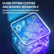 Mini Portable Washing Machine Ultrasonic Cleaning Blue-Purple Light Antibacterial for Socks Underwear Towels Small Clothes