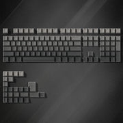 136 Key Black White Side-lit Shine Through Backlit keycaps PBT Double Shot Keycaps OEM Profile for MX Switch Mechanical Keyboard