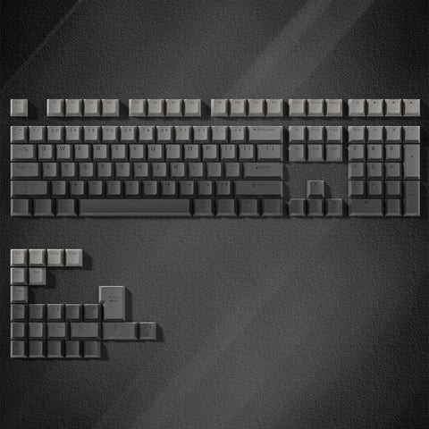 136 Key Black White Side-lit Shine Through Backlit keycaps PBT Double Shot Keycaps OEM Profile for MX Switch Mechanical Keyboard