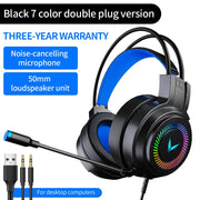 G60 Gaming Headset 7.1 Stereo SVirtual Surround Bass Earphone Headphone with Mic LED Light for Computer PC Gamer Foldable G58