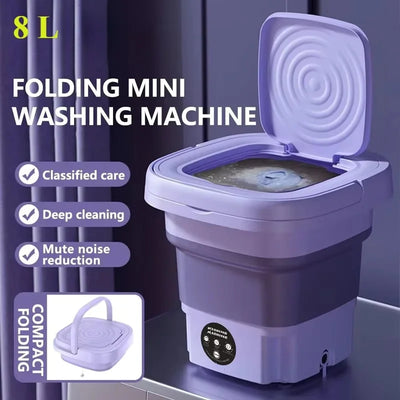 8L Portable Folding Washing Machine Bucket for Clothes Socks Underwear Cleaning Washer Portable Small Travel Washing Machine