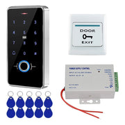 Outdoor IP68 Waterproof Access Control System Biometrics Fingerprint RFID Keypad K80 3A Power Supply Door Exit Button