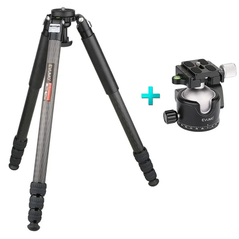 EVUMO ET7C Carbon Fiber Tripod 32.5mm Tube Professional Heavy Duty Tripod 25kg Load Bowl Tripod for Camera Shooting Birdwatching