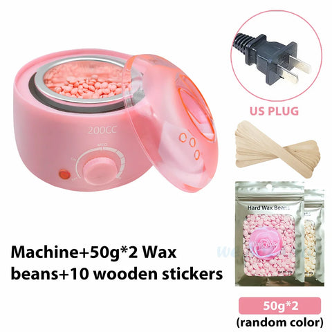 200CC Wax Heater Warmer Hair Removal Machine For Hand Foot Body SPA Epilator Paraffin Wax Pot +Wax Beans + Wood Sticks