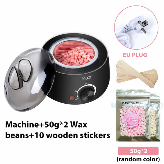 200CC Wax Heater Warmer Hair Removal Machine For Hand Foot Body SPA Epilator Paraffin Wax Pot +Wax Beans + Wood Sticks